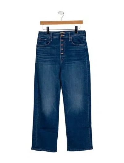 Pre-owned Mother High-rise Wide Leg Jeans In Blue