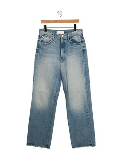 Pre-owned Mother High-rise Wide Leg Jeans In Blue