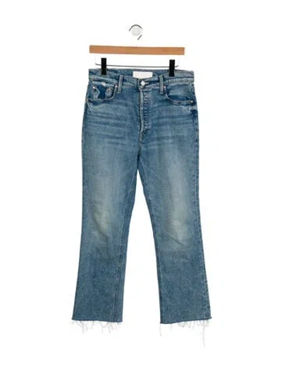 Pre-owned Mother High-rise Wide Leg Jeans In Blue