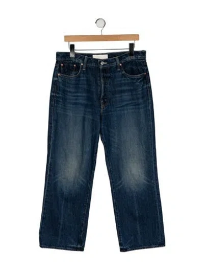 Pre-owned Mother High-rise Wide Leg Jeans In Blue