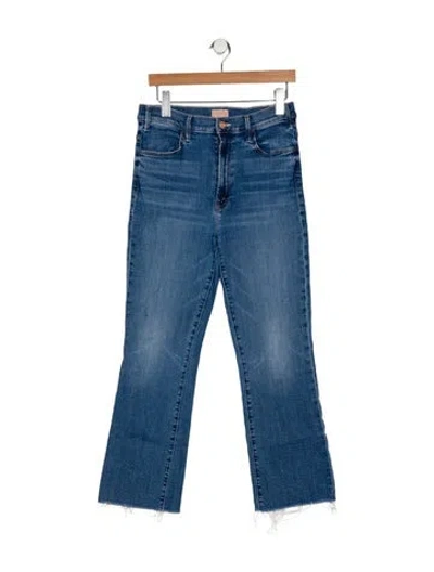 Pre-owned Mother High-rise Wide Leg Jeans In Blue