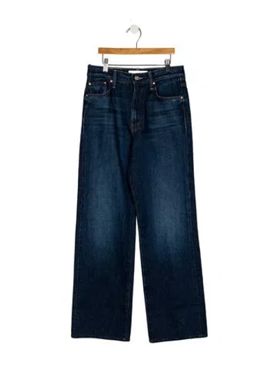Pre-owned Mother High-rise Wide Leg Jeans In Blue