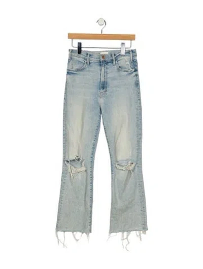 Pre-owned Mother High-rise Wide Leg Jeans In Blue