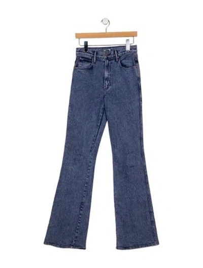 Pre-owned Mother High-rise Wide Leg Jeans In Blue