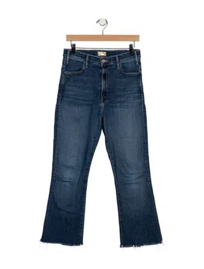 Pre-owned Mother High-rise Wide Leg Jeans In Blue