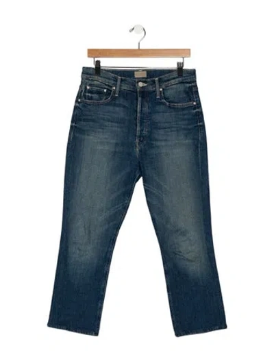 Pre-owned Mother High-rise Wide Leg Jeans In Blue