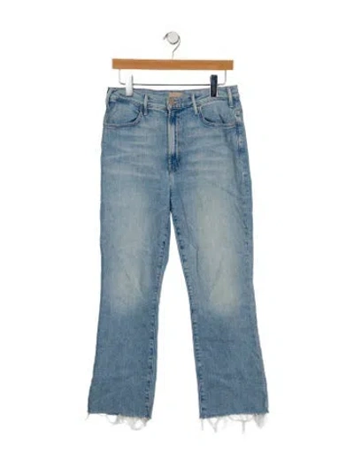 Pre-owned Mother High-rise Wide Leg Jeans In Blue