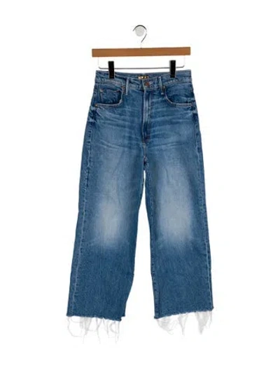 Pre-owned Mother High-rise Wide Leg Jeans In Blue