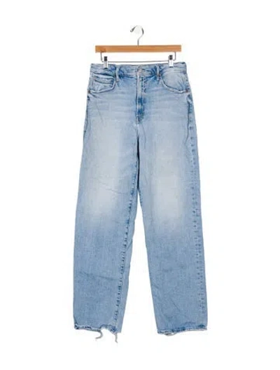 Pre-owned Mother High-rise Wide Leg Jeans In Blue