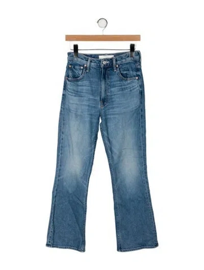 Pre-owned Mother High-rise Wide Leg Jeans In Blue