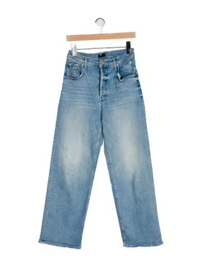 Pre-owned Mother High-rise Wide Leg Jeans In Blue