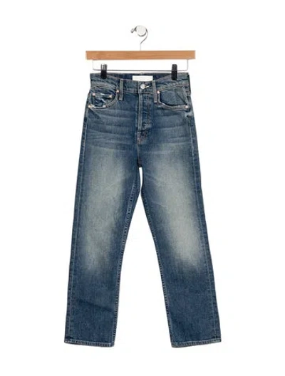 Pre-owned Mother High-rise Wide Leg Jeans In Blue