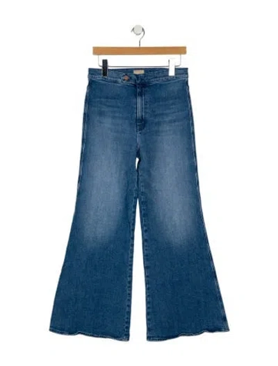 Pre-owned Mother High-rise Wide Leg Jeans In Blue