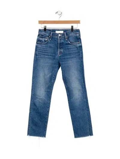 Pre-owned Mother High-rise Wide Leg Jeans In Blue