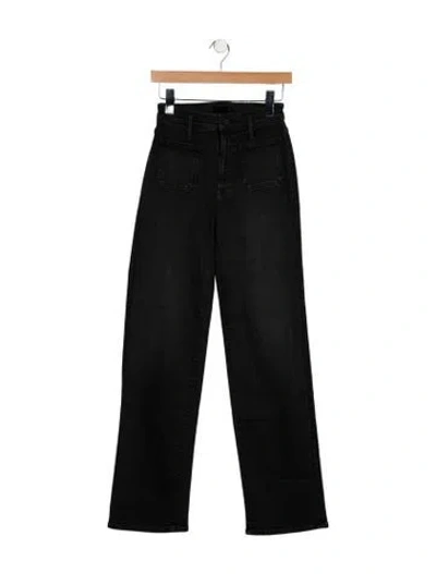 Pre-owned Mother High-rise Wide Leg Jeans In Blue