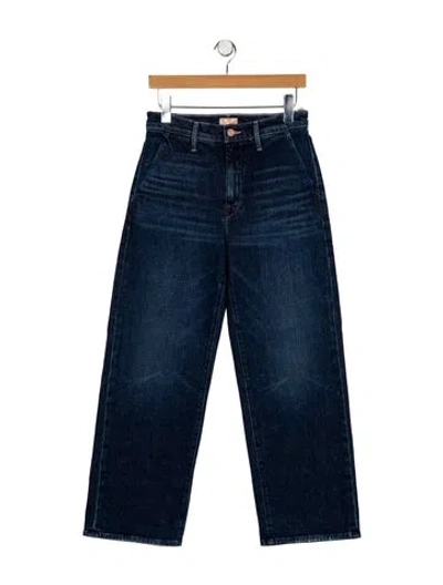 Pre-owned Mother High-rise Wide Leg Jeans In Blue