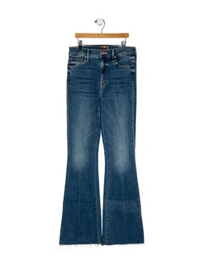Pre-owned Mother High-rise Wide Leg Jeans In Blue