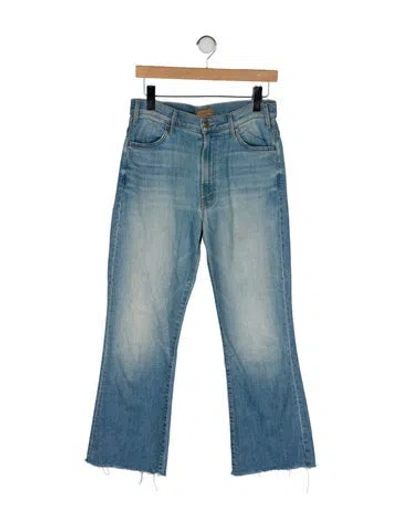 Pre-owned Mother High-rise Wide Leg Jeans In Blue
