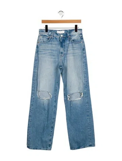 Pre-owned Mother High-rise Wide Leg Jeans In Blue