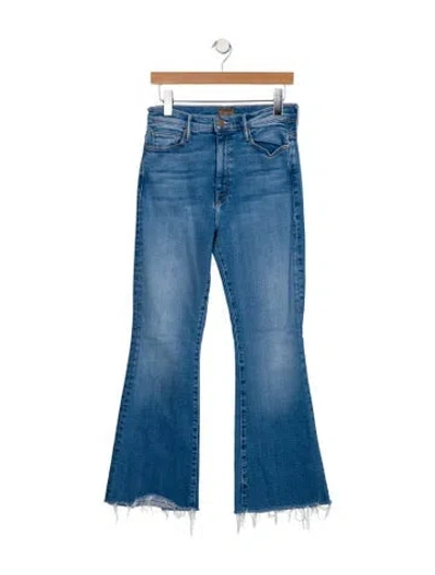 Pre-owned Mother High-rise Wide Leg Jeans In Blue