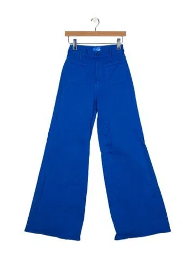 Pre-owned Mother High-rise Wide Leg Jeans In Blue