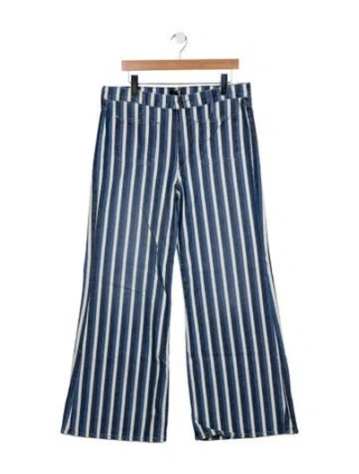 Pre-owned Mother High-rise Wide Leg Jeans In Blue