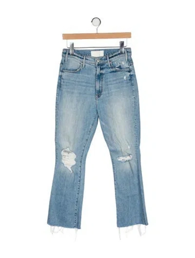 Pre-owned Mother High-rise Wide Leg Jeans In Blue