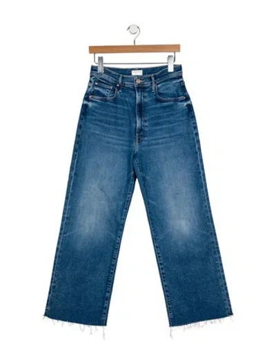 Pre-owned Mother High-rise Wide Leg Jeans In Blue