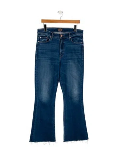 Pre-owned Mother High-rise Wide Leg Jeans In Blue