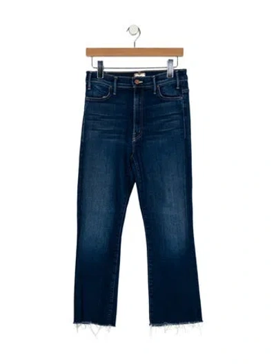 Pre-owned Mother High-rise Wide Leg Jeans In Blue