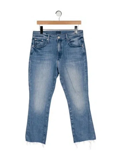 Pre-owned Mother High-rise Wide Leg Jeans In Blue