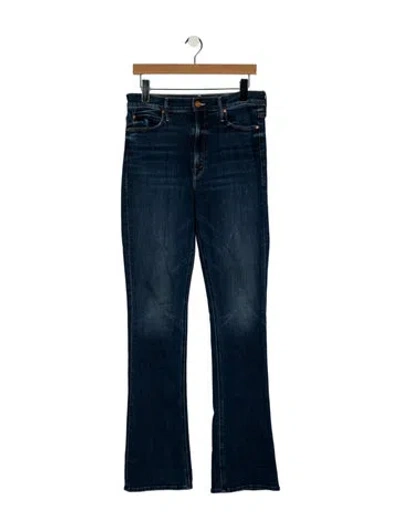 Pre-owned Mother High-rise Wide Leg Jeans In Blue