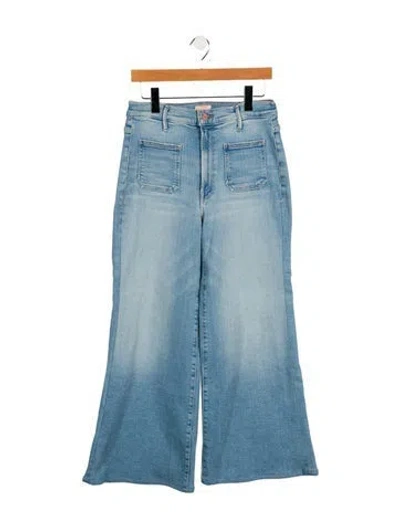 Pre-owned Mother High-rise Wide Leg Jeans In Blue