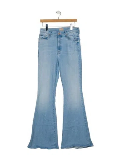 Pre-owned Mother High-rise Wide Leg Jeans In Blue
