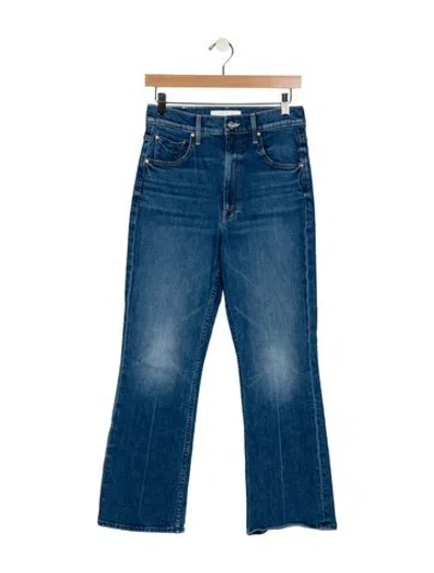 Pre-owned Mother High-rise Wide Leg Jeans In Blue
