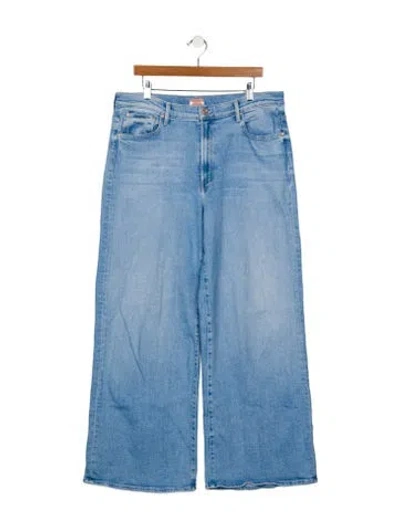 Pre-owned Mother High-rise Wide Leg Jeans In Blue