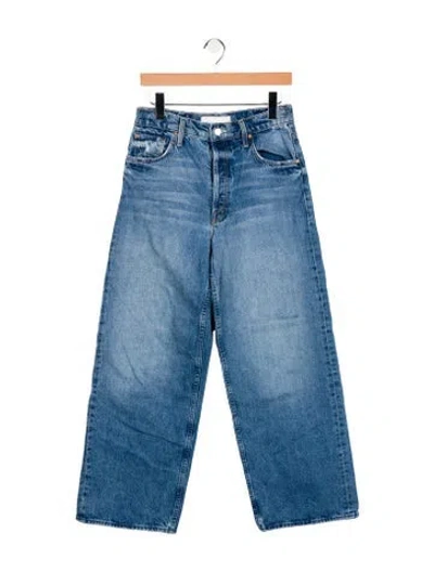 Pre-owned Mother High-rise Wide Leg Jeans In Blue