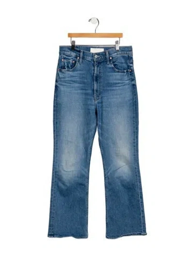 Pre-owned Mother High-rise Wide Leg Jeans In Blue