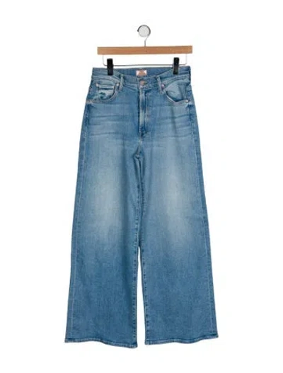 Pre-owned Mother High-rise Wide Leg Jeans In Blue