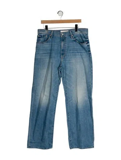 Pre-owned Mother High-rise Wide Leg Jeans In Blue