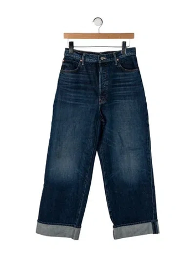 Pre-owned Mother High-rise Wide Leg Jeans In Blue