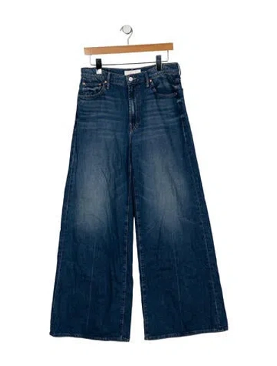 Pre-owned Mother High-rise Wide Leg Jeans In Blue