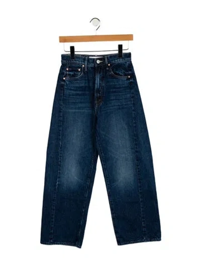 Pre-owned Mother High-rise Wide Leg Jeans In Blue