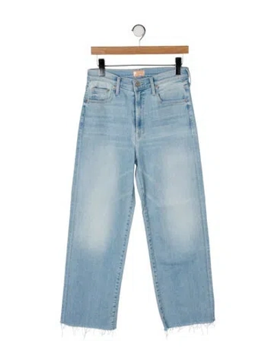 Pre-owned Mother High-rise Wide Leg Jeans In Blue