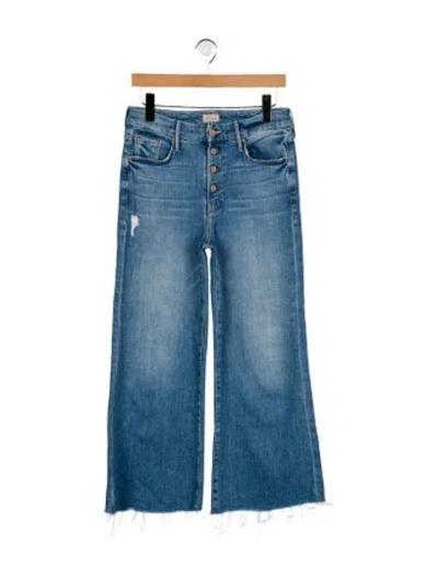 Pre-owned Mother High-rise Wide Leg Jeans In Blue