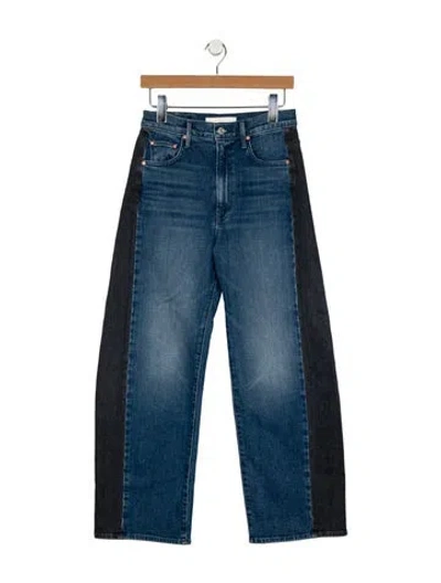 Pre-owned Mother High-rise Wide Leg Jeans In Blue