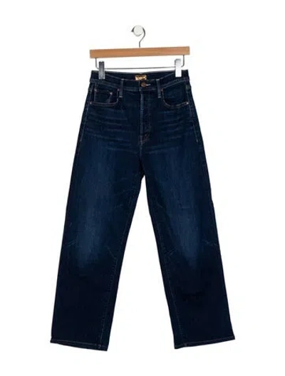 Pre-owned Mother High-rise Wide Leg Jeans In Blue