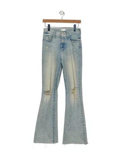 Pre-owned Mother High-rise Wide Leg Jeans In Blue