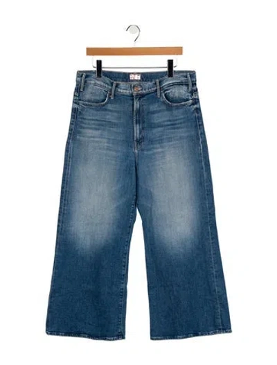 Pre-owned Mother High-rise Wide Leg Jeans In Blue