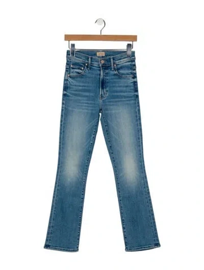 Pre-owned Mother High-rise Wide Leg Jeans In Blue